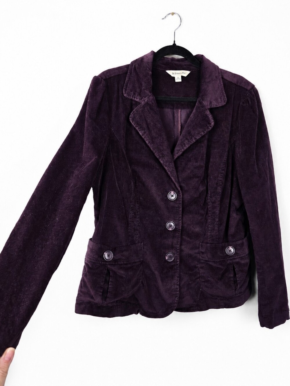 St John's Bay Purple Corduroy Blazer XL Cottagecore Academia Y2K Tailored Jacket